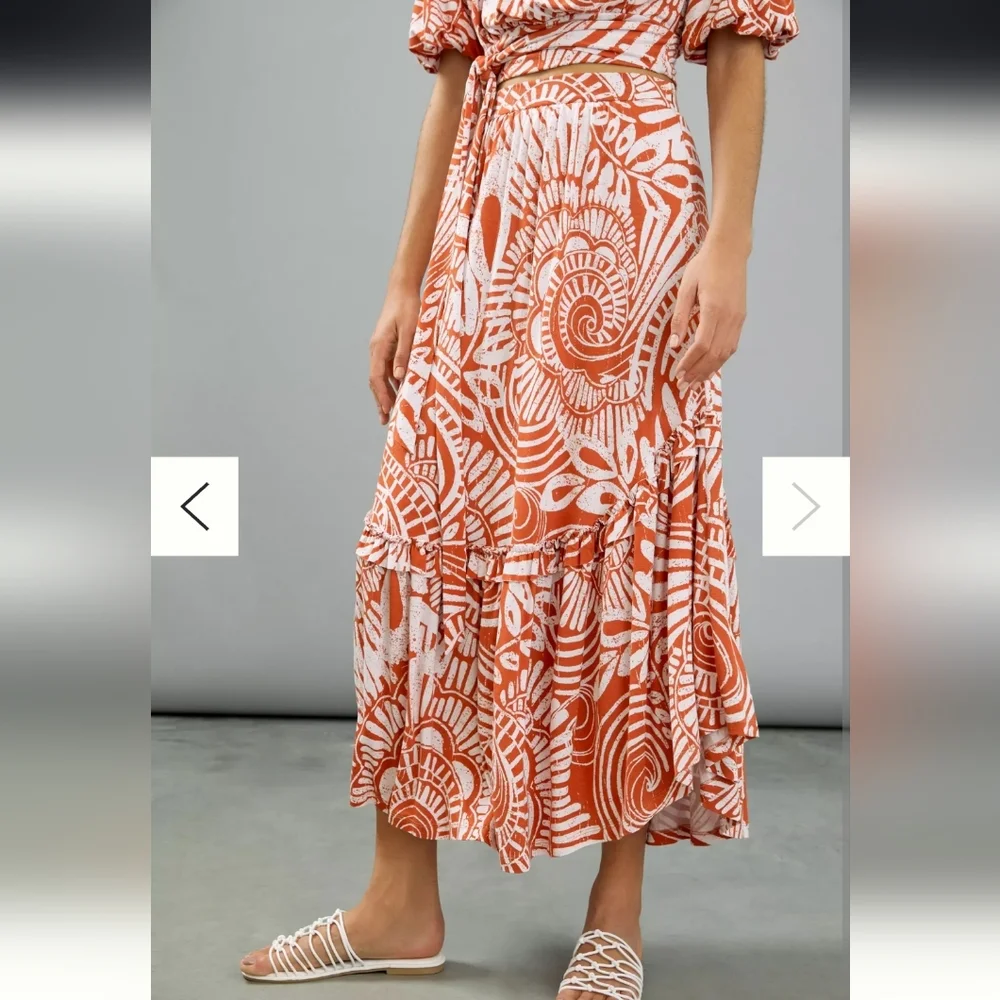 Anthropologie Bohdi Midi Skirt Abstract Print - Picture 4 of 8